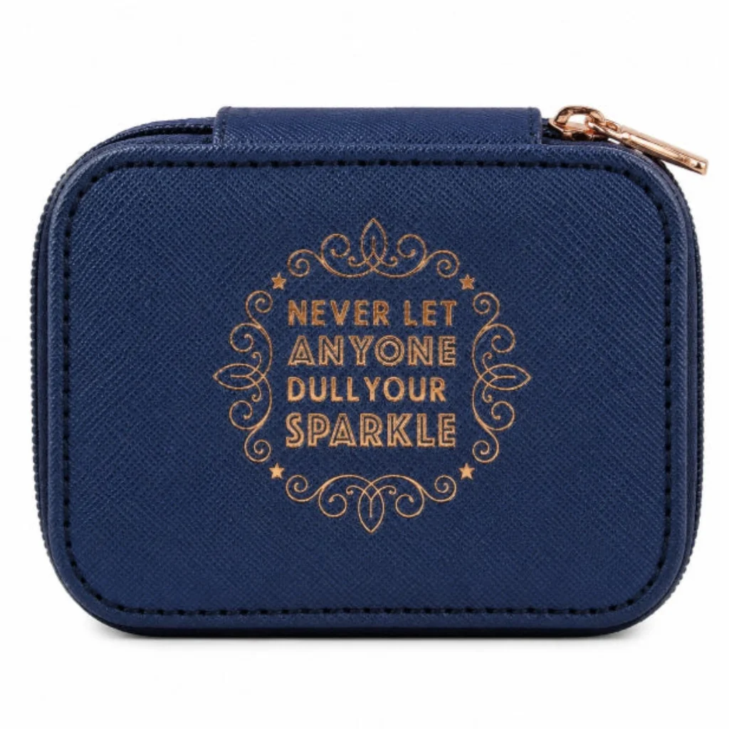H & H Gifts : Sparkle Blue Travel Jewelry Box