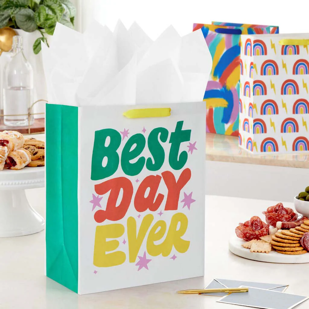 Hallmark : 13" Best Day Ever 3-Pack Assorted Large Birthday Gift Bag Bundle - Image 2