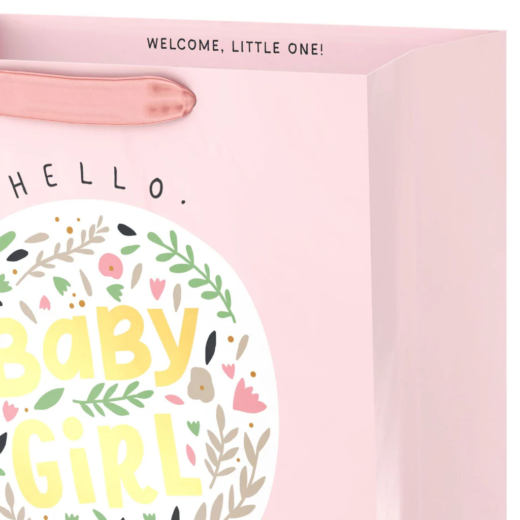 Hallmark : 13" Bunny in Hot Air Balloon Baby Girl Large Gift Bag - Image 4