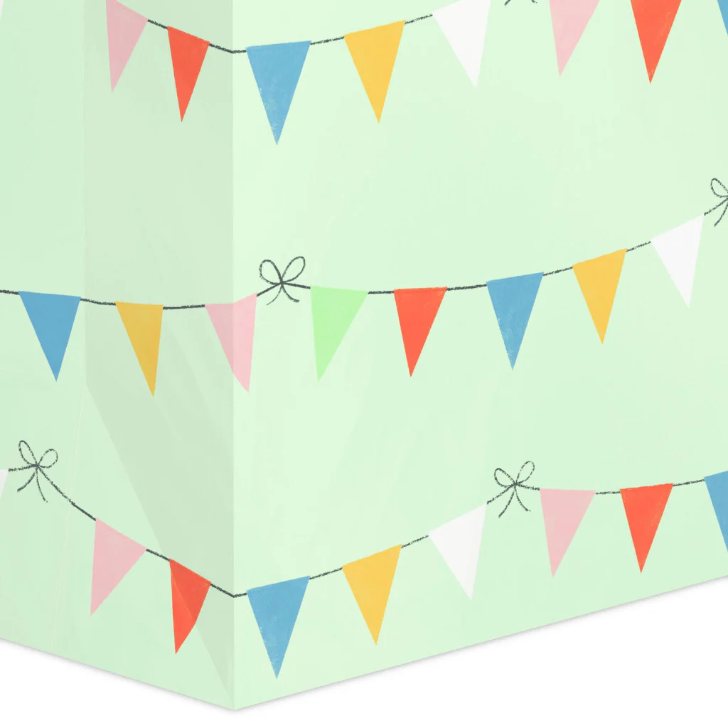 Hallmark : 13" Colorful Banners on Light Green Large Gift Bag - Image 5