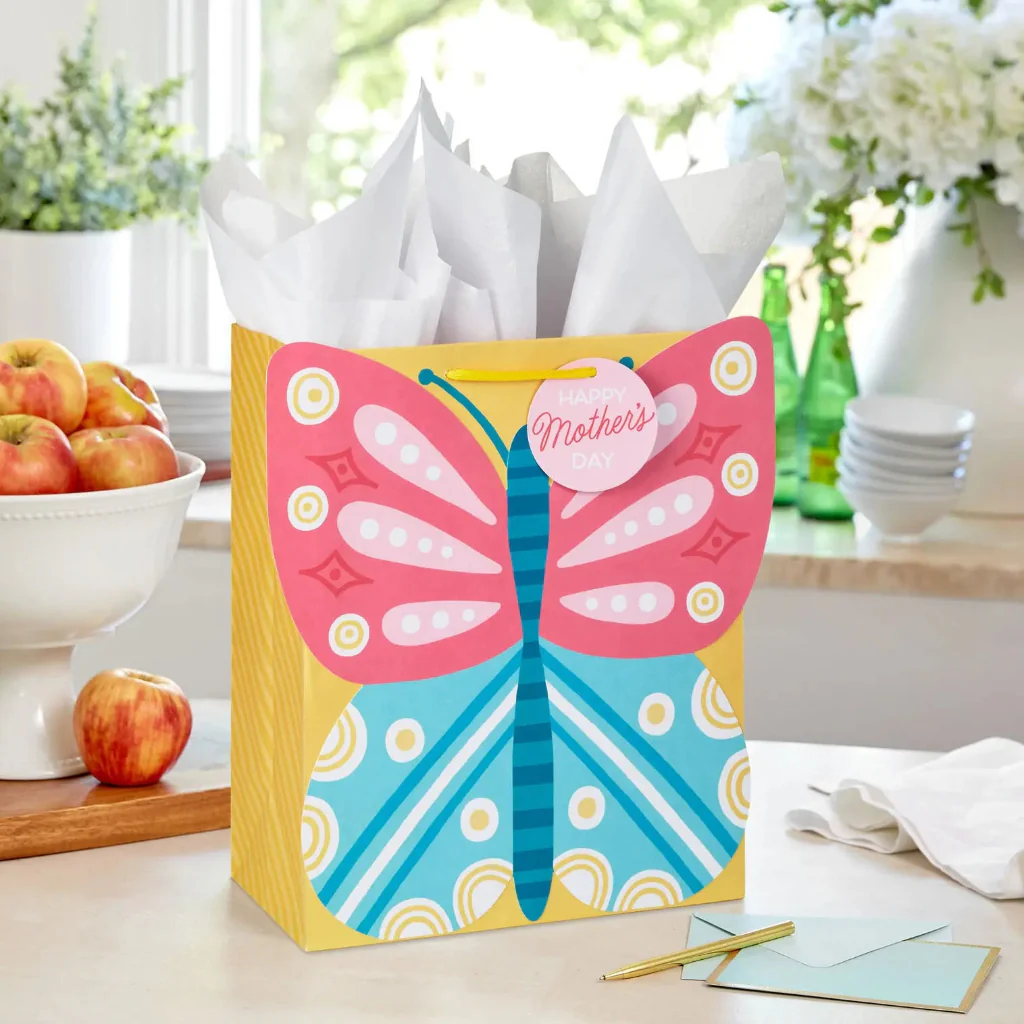 Hallmark : 13" Colorful Butterfly Large Mother's Day Gift Bag With Tissue Paper - Image 2