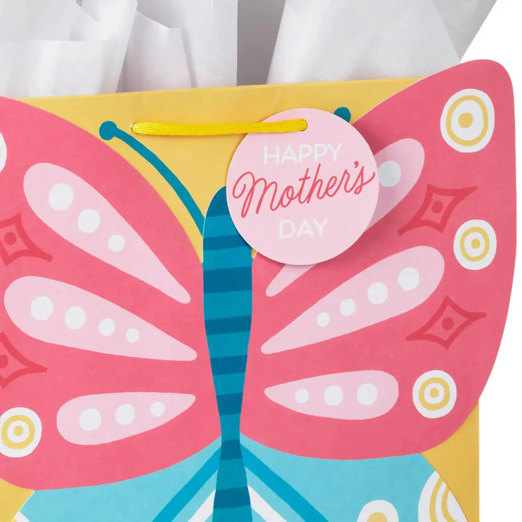 Hallmark : 13" Colorful Butterfly Large Mother's Day Gift Bag With Tissue Paper - Image 4