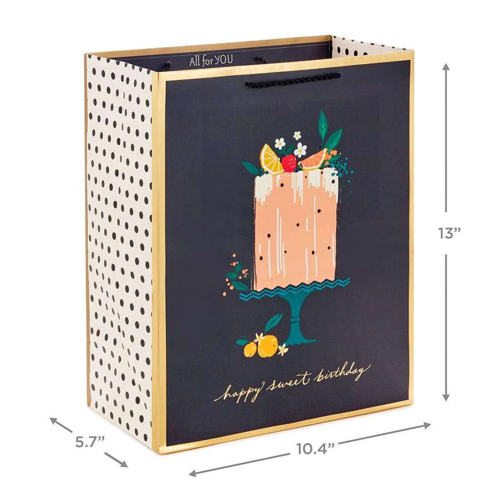 Hallmark : 13" Happy Sweet Birthday Cake Large Gift Bag - Image 3