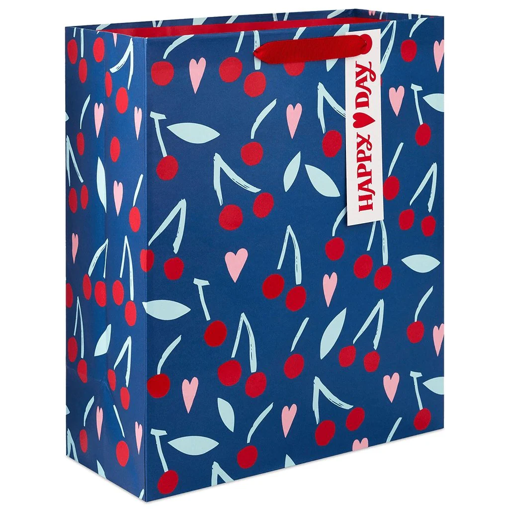 Hallmark : 13" Hearts and Cherries Large Valentine's Day Gift Bag