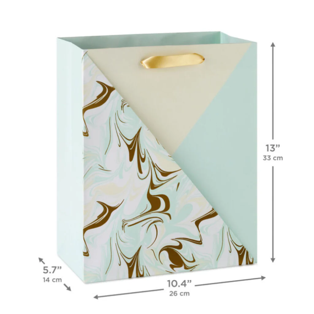 Hallmark : 13" Marbled Neutral Color Block Large Gift Bag - Image 3
