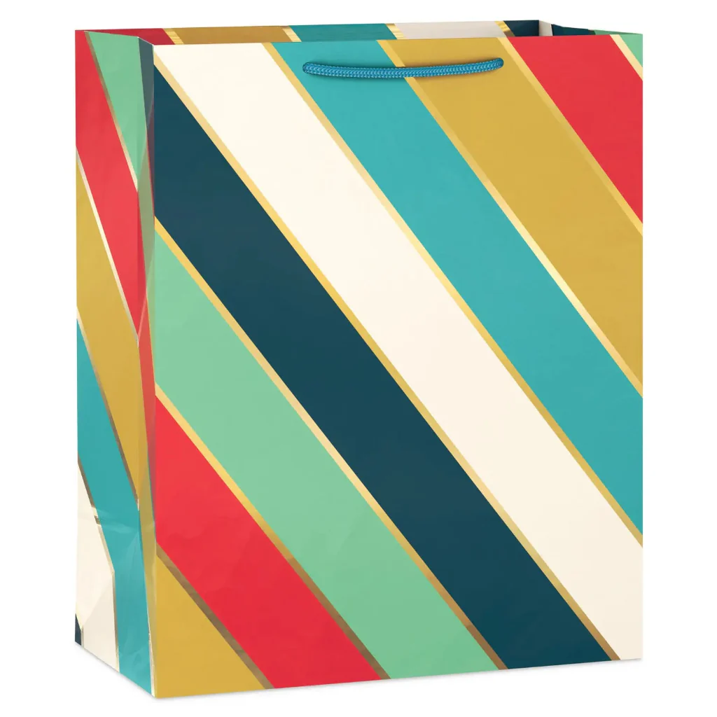 Hallmark : 13" Multicolor Diagonal Stripes Large Gift Bag