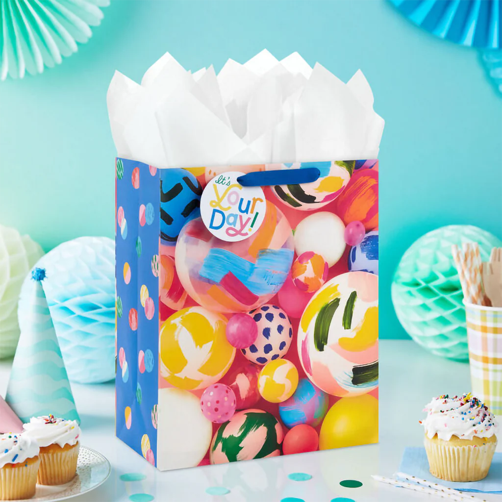 Hallmark : 13" Painted Balloons Large Gift Bag