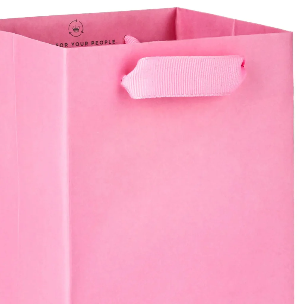 Hallmark : 13" Solid Pink Wine Gift Bag - Image 3