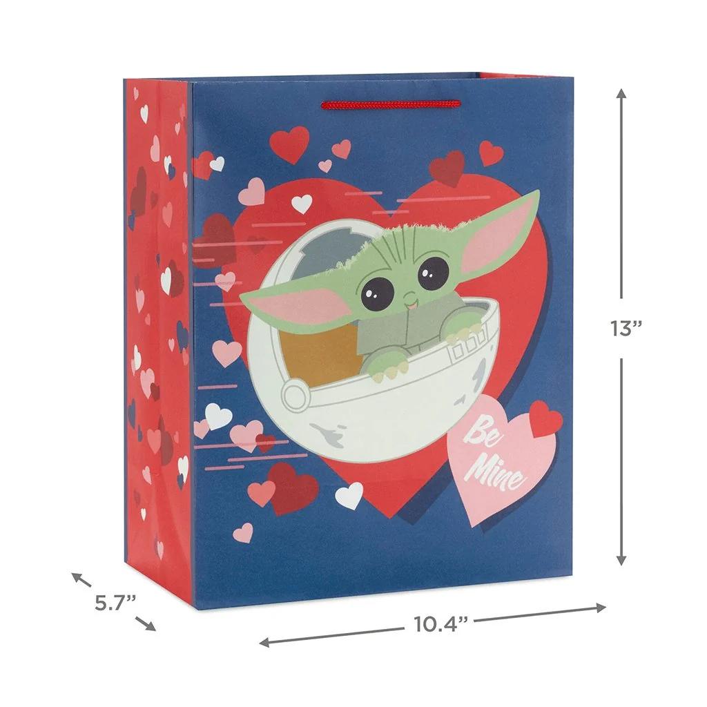Hallmark : 13" Star Wars: The Mandalorian™ Grogu™ and Hearts Large Gift Bag - Image 3