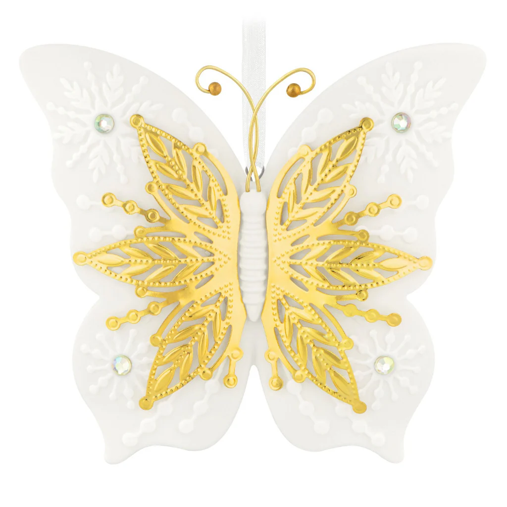 Hallmark : 2026 Keepsake 10th Anniversary Brilliant Butterflies Porcelain and Metal Ornament (54) - Image 2