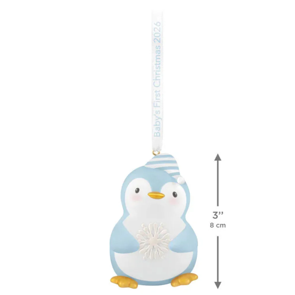 Hallmark : 2026 Keepsake Baby Boy's First Christmas Penguin 2026 Ornament (29) - Image 4