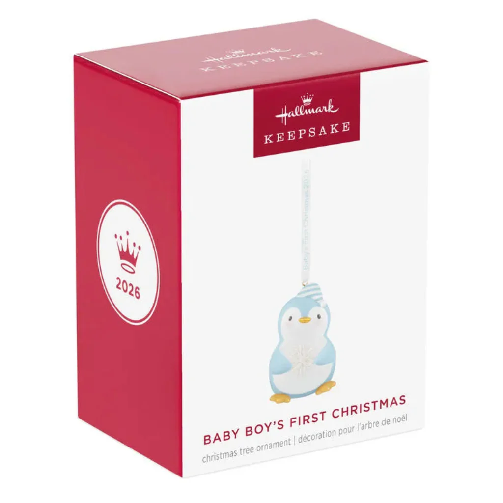 Hallmark : 2026 Keepsake Baby Boy's First Christmas Penguin 2026 Ornament (29) - Image 5