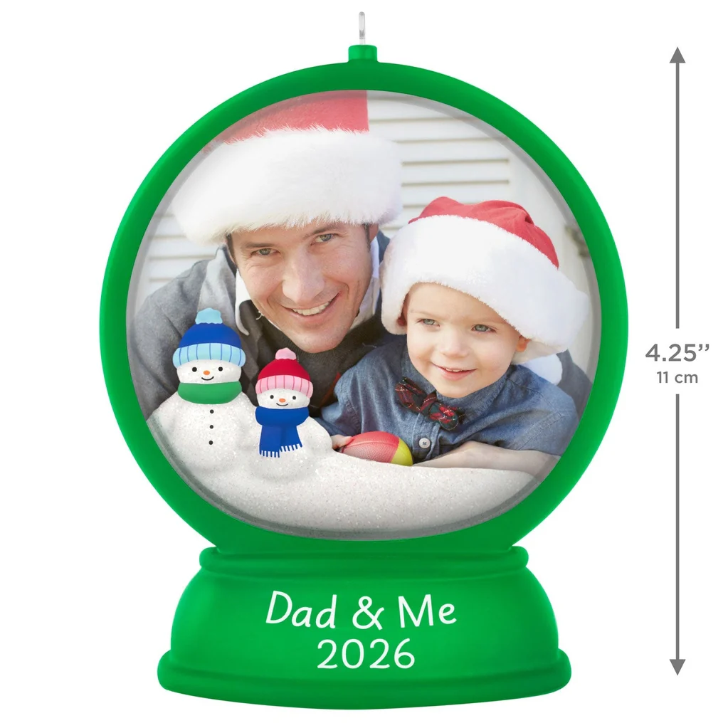 Hallmark : 2026 Keepsake Dad and Me Snow Globe 2026 Photo Frame Ornament (87) - Image 4