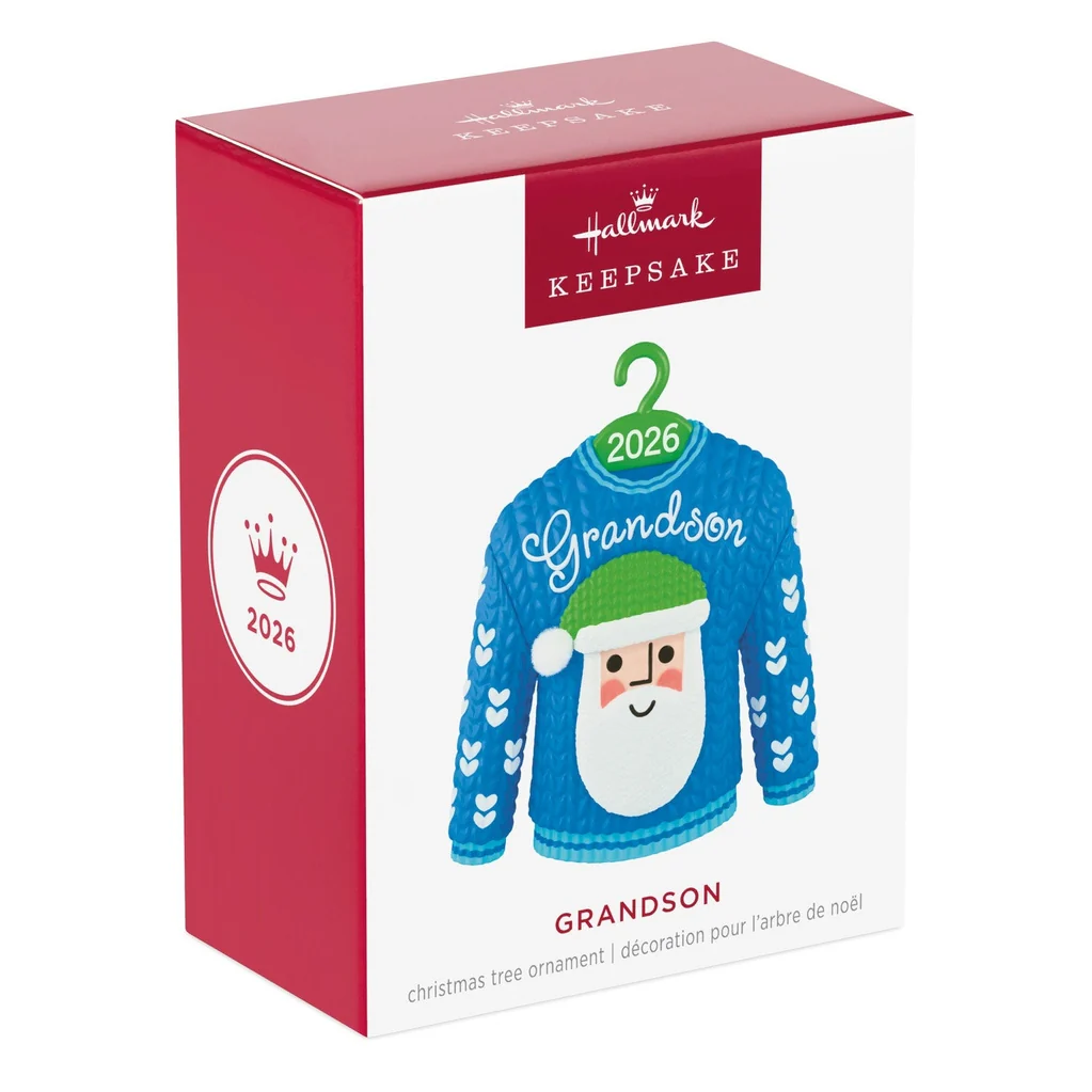 Hallmark : 2026 Keepsake Grandson Santa Sweater 2026 Ornament (135) - Image 5
