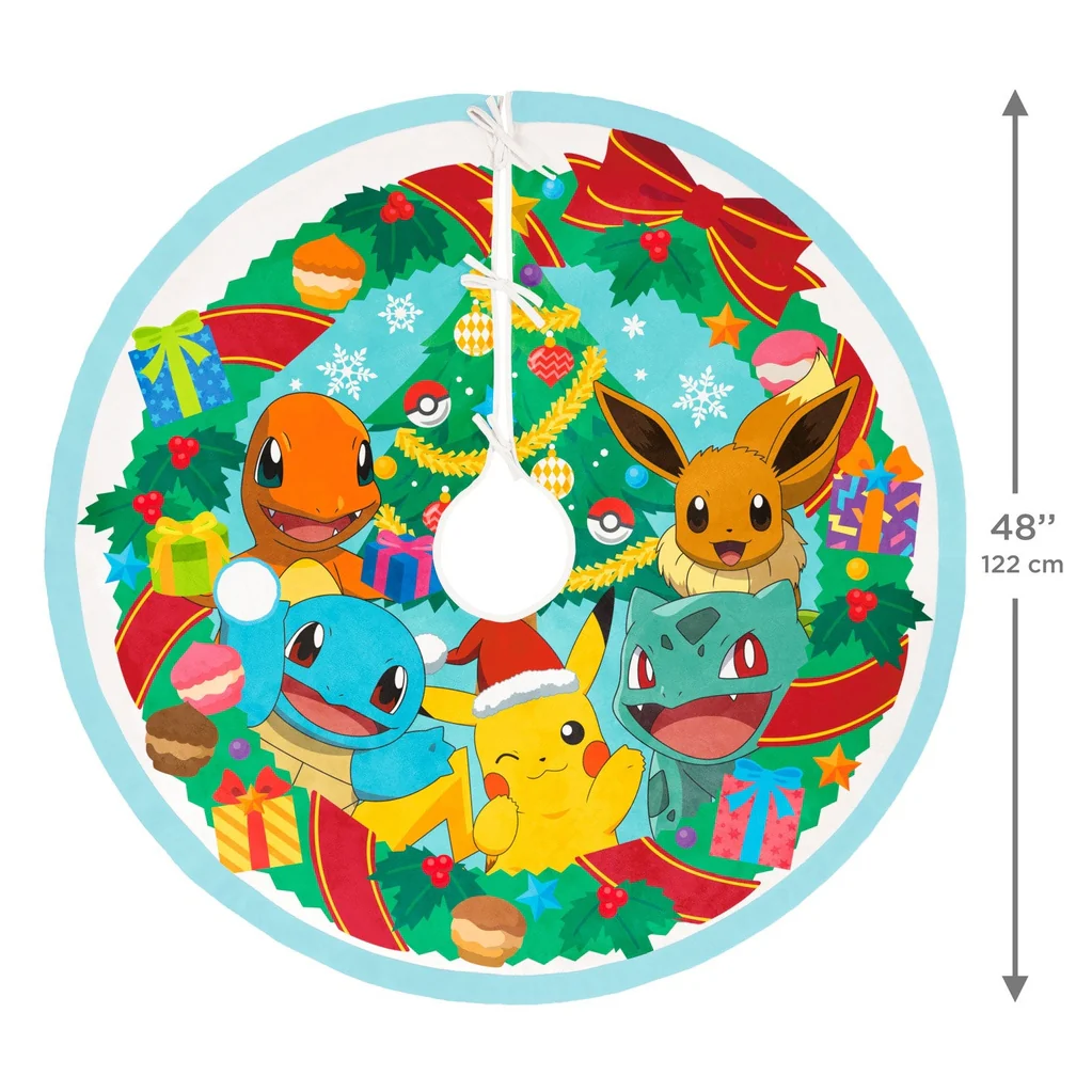 Hallmark : 2026 Keepsake Pokémon Holiday Fabric Tree Skirt, 48" (374) - Image 4