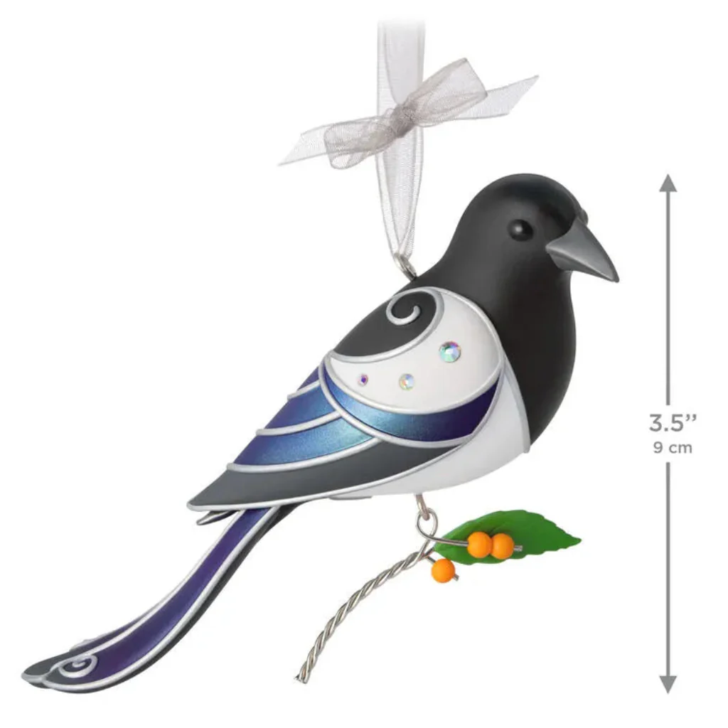 Hallmark : 2026 Keepsake The Beauty of Birds Black-Billed Magpie Ornament (48) - Image 2