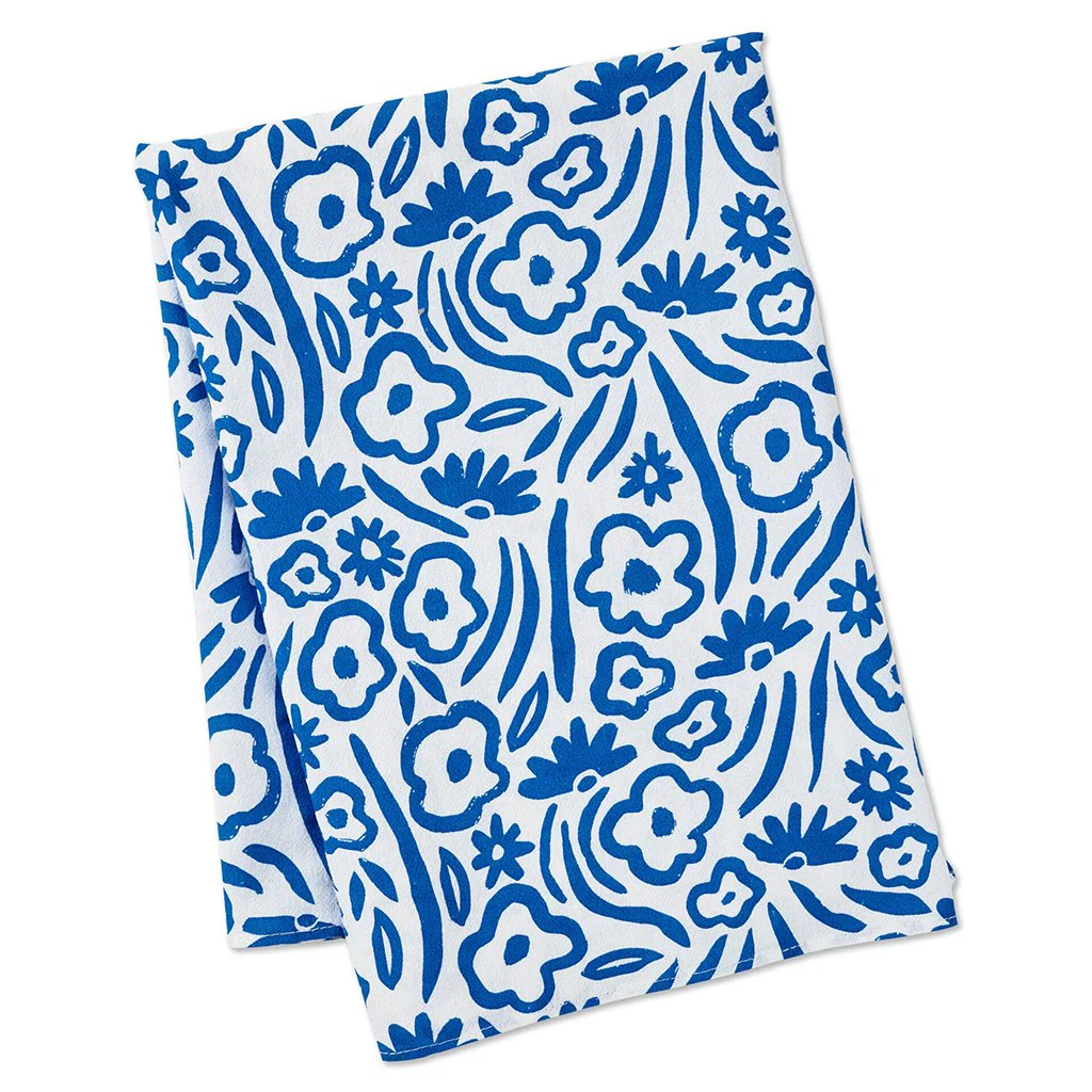 Hallmark : 26" Blue Floral Fabric Gift Wrap - Image 3