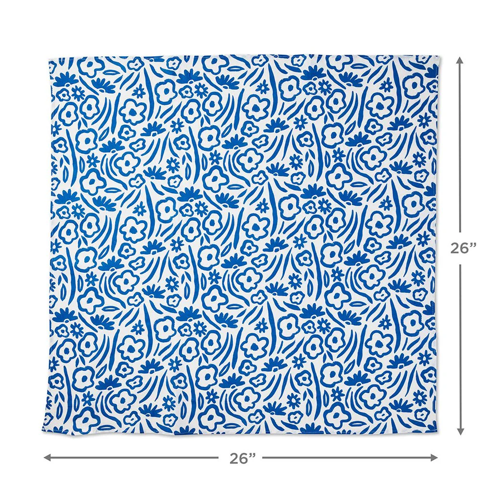 Hallmark : 26" Blue Floral Fabric Gift Wrap - Image 4