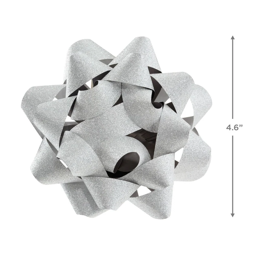 Hallmark : 4.6" Sparkling Silver Gift Bow - Image 3