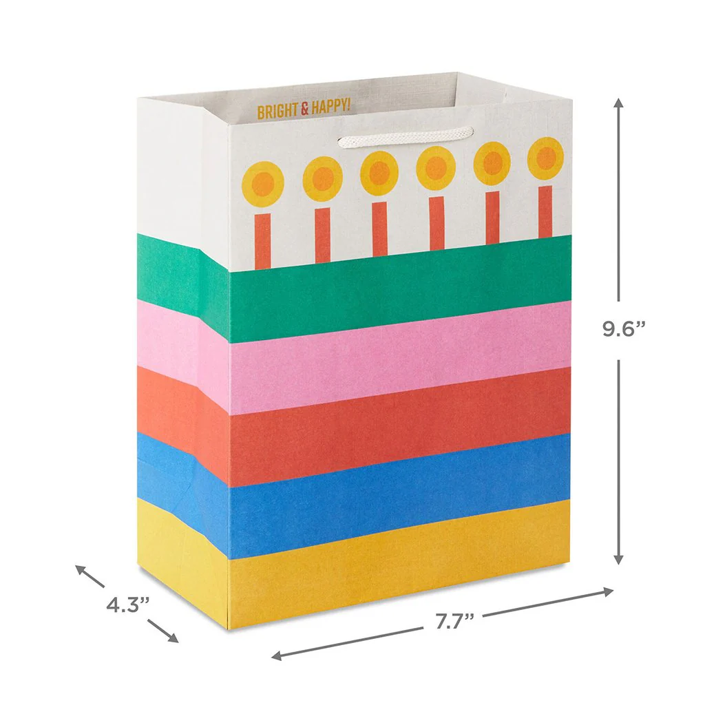 Hallmark : 9.6" Bold Striped Cake Medium Birthday Gift Bag - Image 3