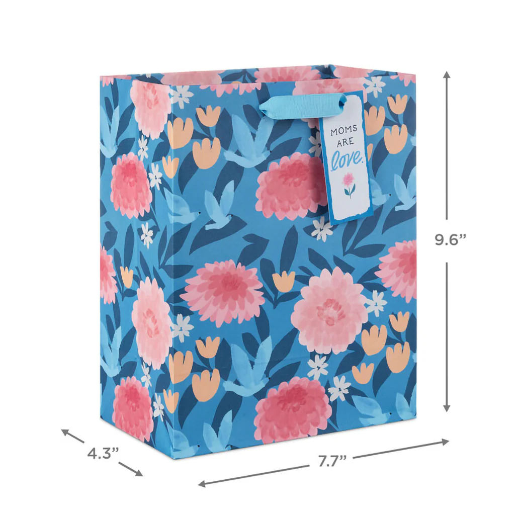 Hallmark : 9.6" Flower Meadow on Blue Medium Mother's Day Gift Bag - Image 3