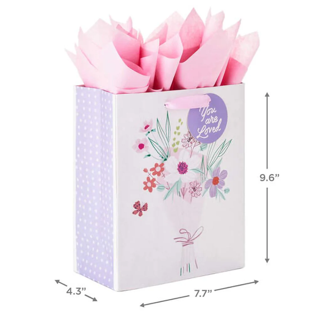 Hallmark : 9.6" Fresh Flower Bouquet Medium Gift Bag With Tissue Paper - Image 3