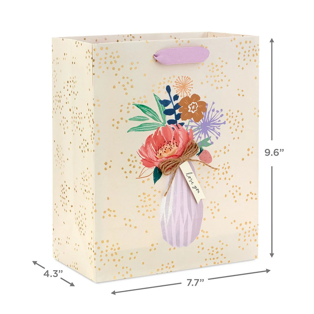 Hallmark : 9.6" Illustrated Bouquet Medium Gift Bag - Image 3