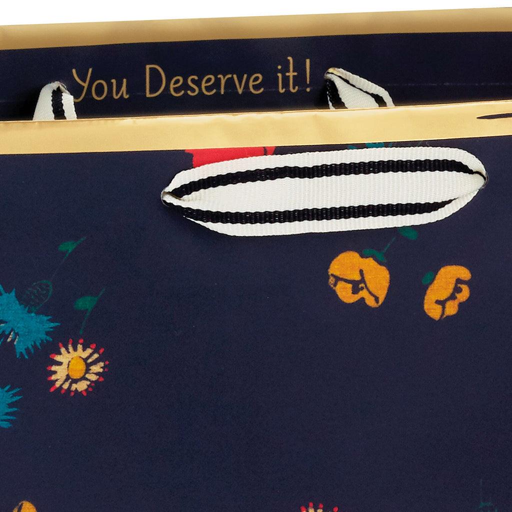 Hallmark : 9.6" Scattered Flowers on Black Medium Gift Bag - Image 4