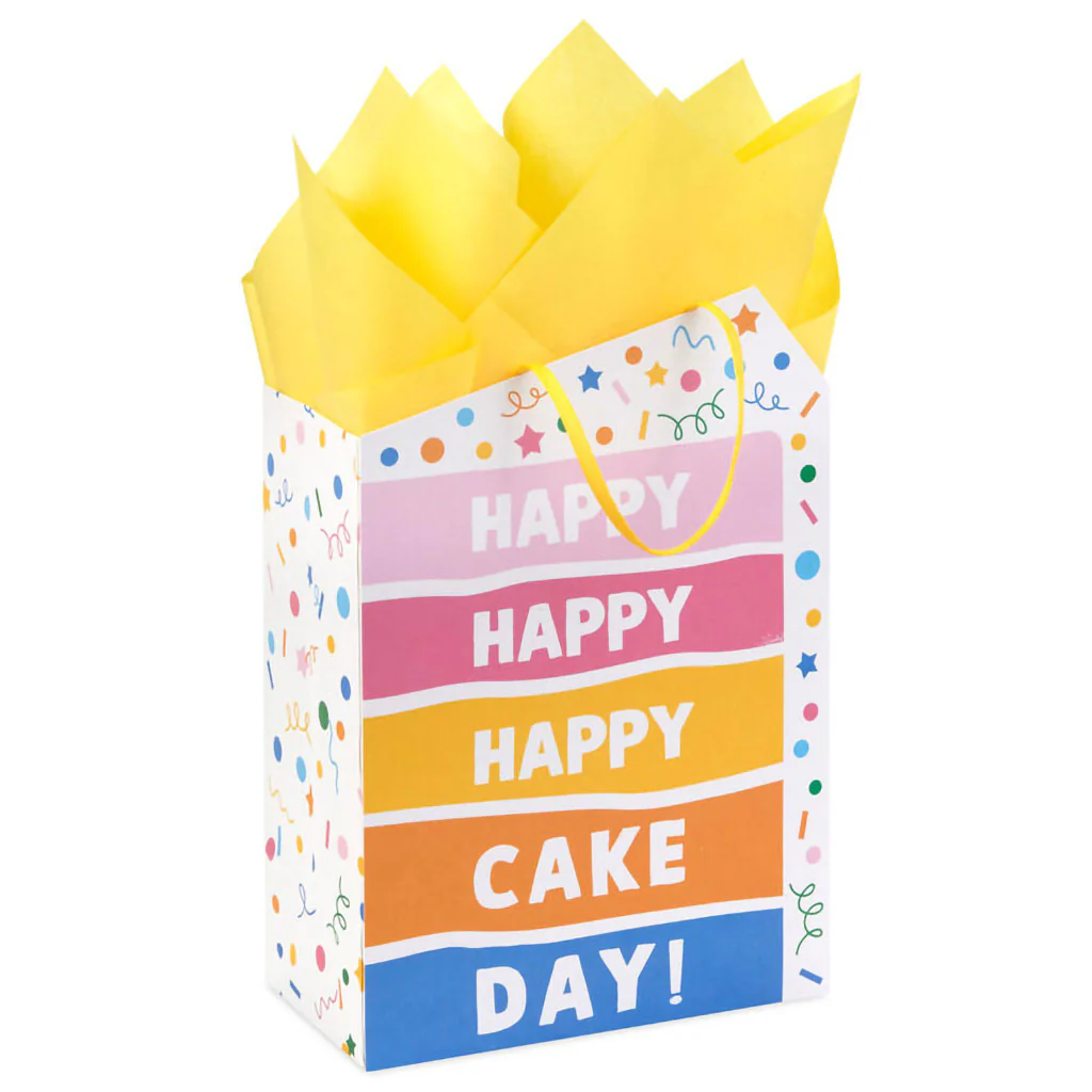 Hallmark : 9" Happy Cake Day Medium Birthday Gift Bag With Tissue Paper
