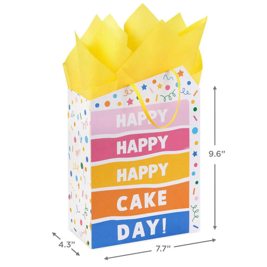Hallmark : 9" Happy Cake Day Medium Birthday Gift Bag With Tissue Paper - Image 3