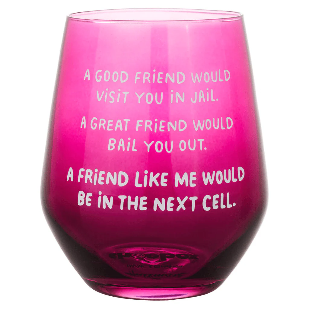 Hallmark : A Friend Like Me Funny Stemless Wine Glass, 15.5 oz.