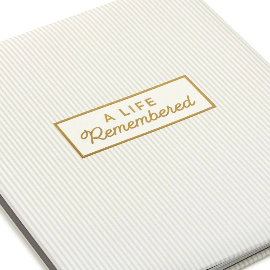 Hallmark : A Life Remembered Taupe Striped Refillable Photo Album