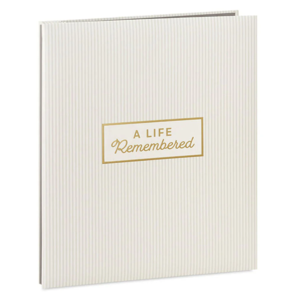 Hallmark : A Life Remembered Taupe Striped Refillable Photo Album - Image 6