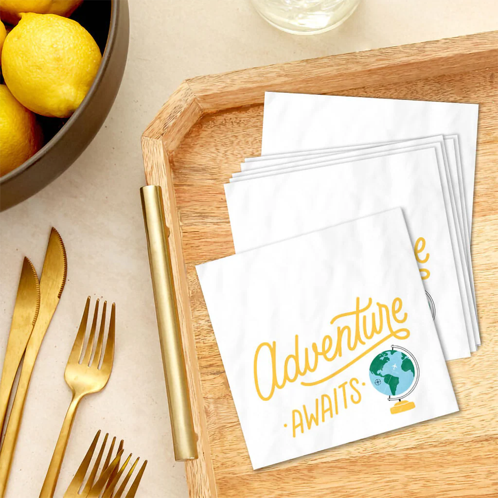 Hallmark : Adventure Awaits Globe Graduation Cocktail Napkins, Pack of 20 - Image 5