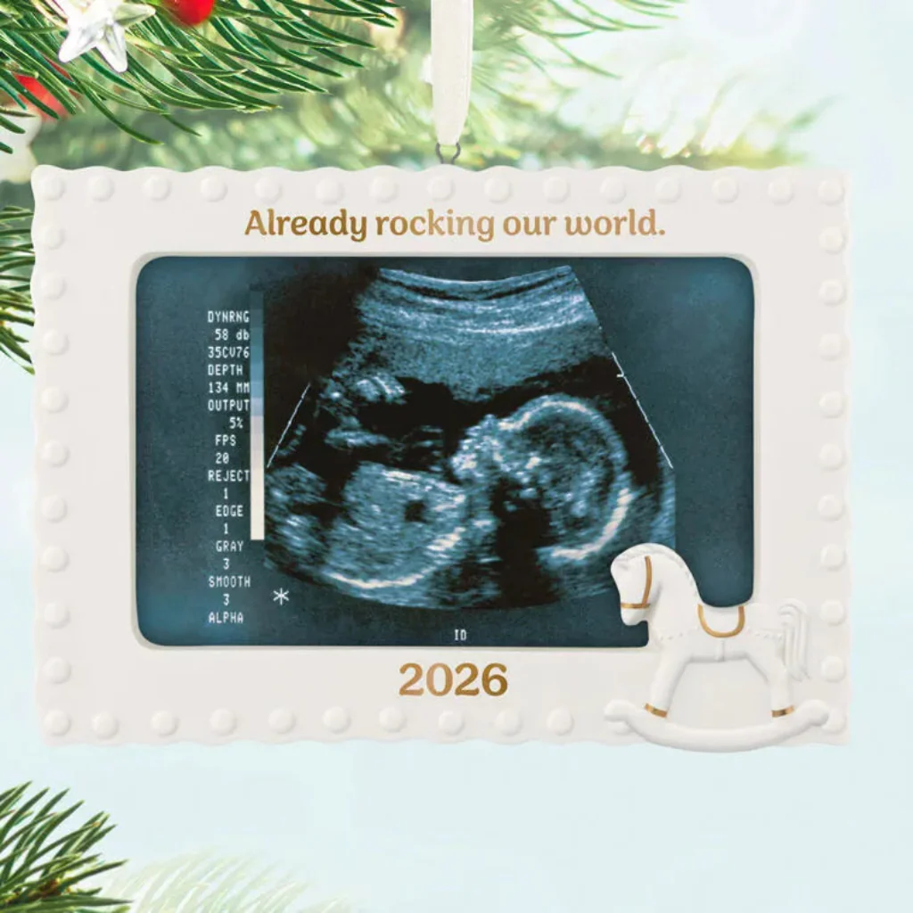 Hallmark : 2026 Keepsake Already Rocking Our World Photo Frame Porcelain Ornament (19)