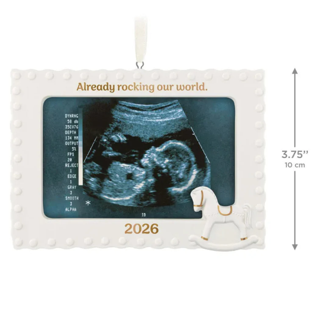 Hallmark : 2026 Keepsake Already Rocking Our World Photo Frame Porcelain Ornament (19) - Image 3