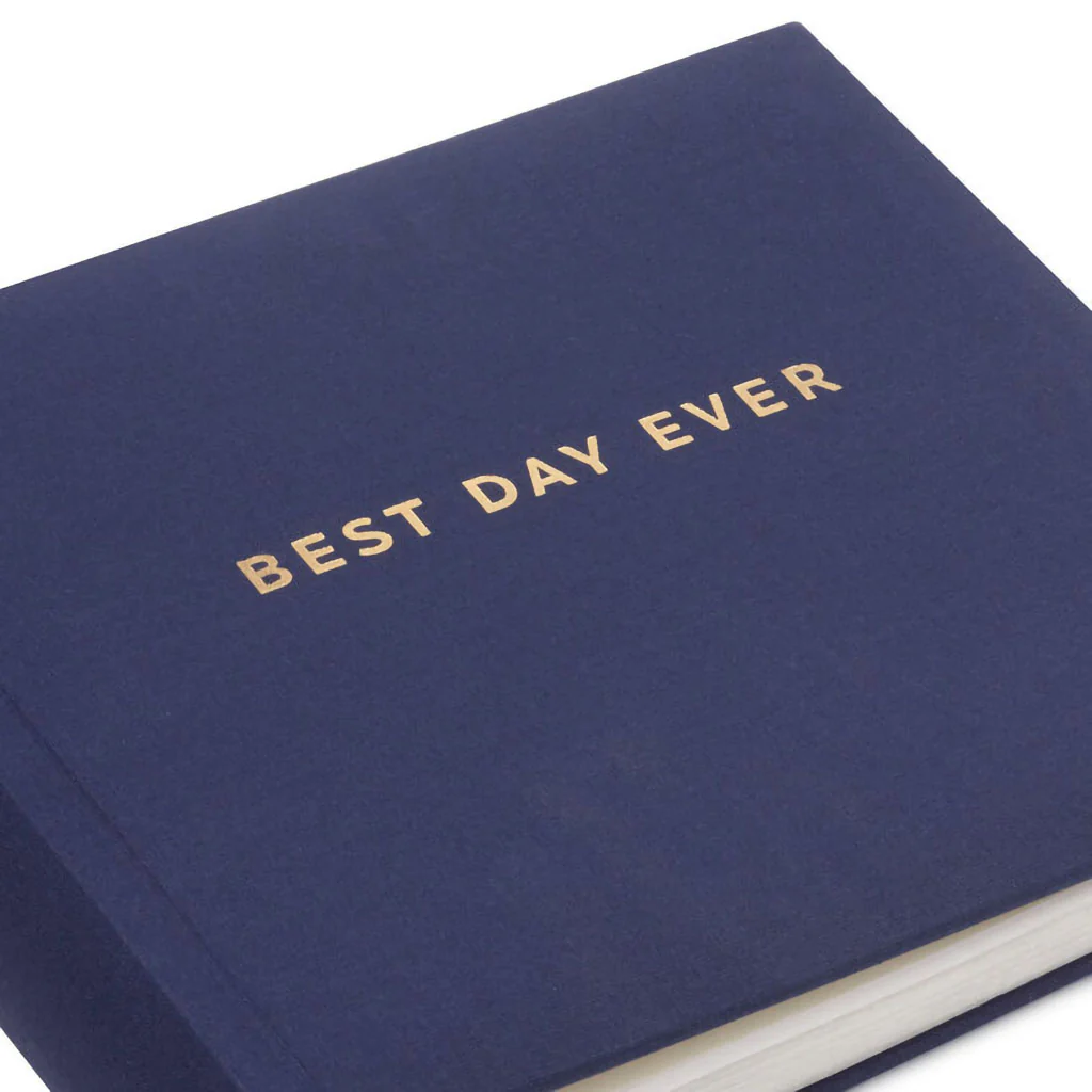Hallmark : Best Day Ever Gold on Navy Linen Photo Album - Image 5