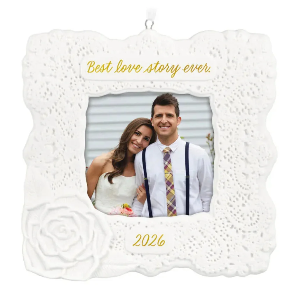 Hallmark : 2026 Keepsake Best Love Story Ever Photo Frame Porcelain Ornament (46) - Image 2