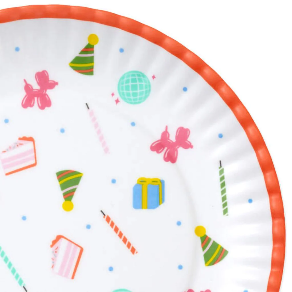 Hallmark : Birthday Celebration Icons Melamine Dessert Plates, Set of 4 - Image 3