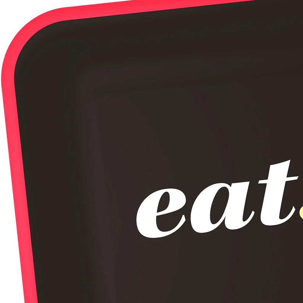 Hallmark : Black and Red "Eat" Square Dinner Plates, Set of 8 - Image 4