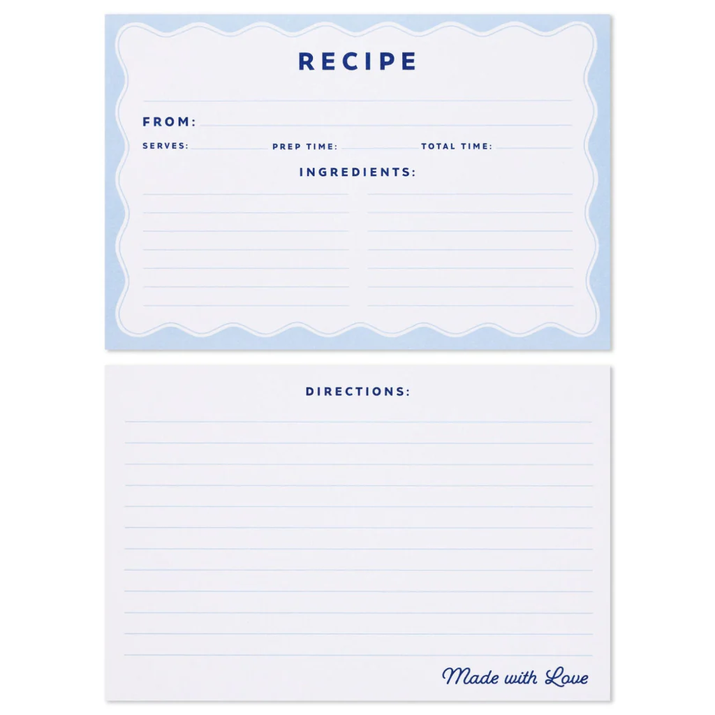 Hallmark : Blue and White Recipe Organizer Box With Recipe Cards - Image 3