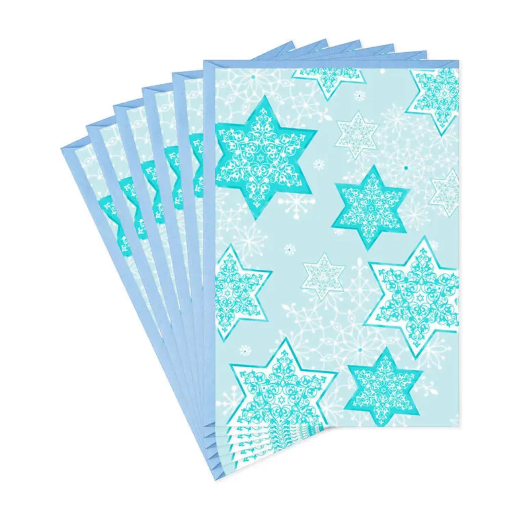 Hallmark : Blue White Stars of David Hanukkah Cards