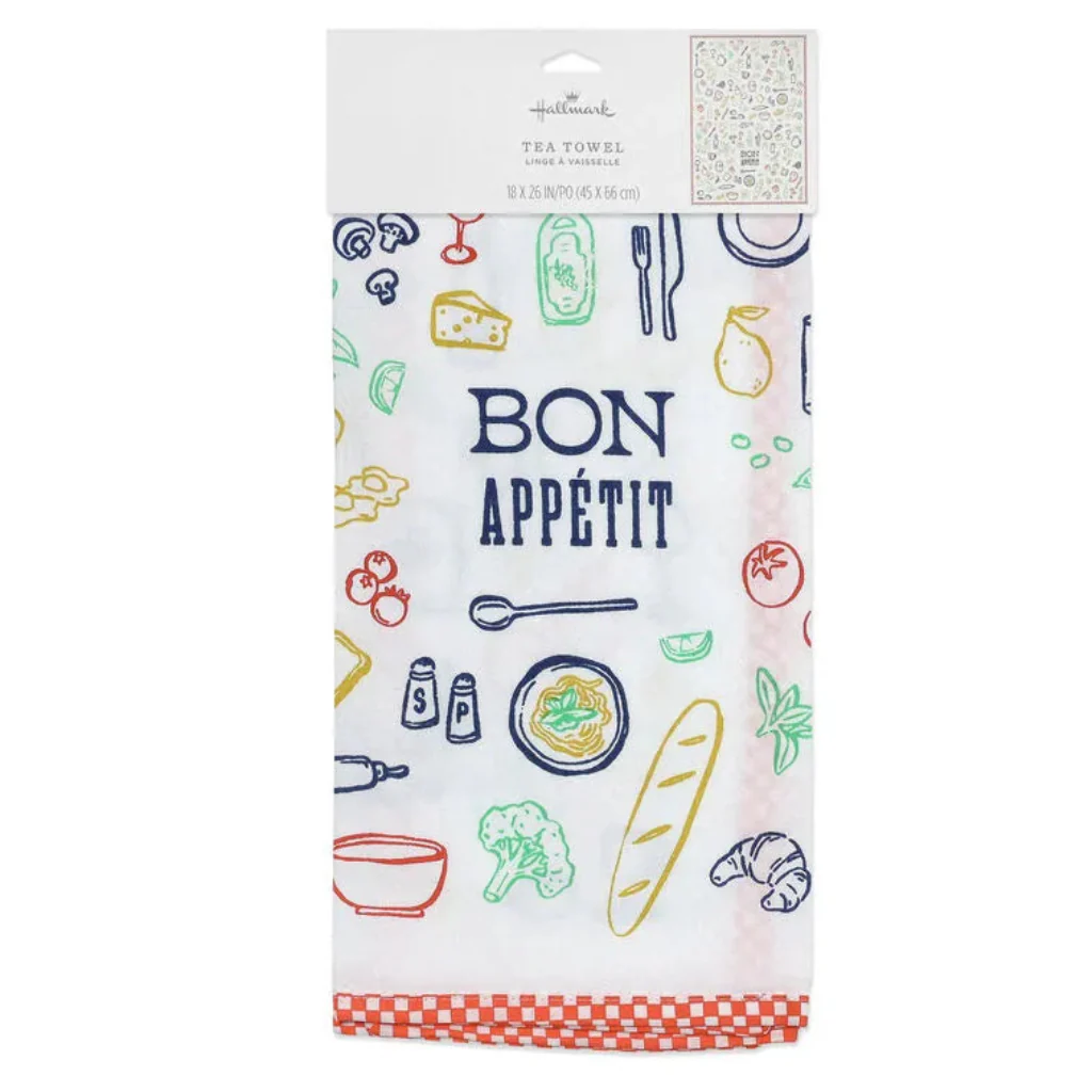 Hallmark : Bon Appétit Food Icons Tea Towel, 18x24