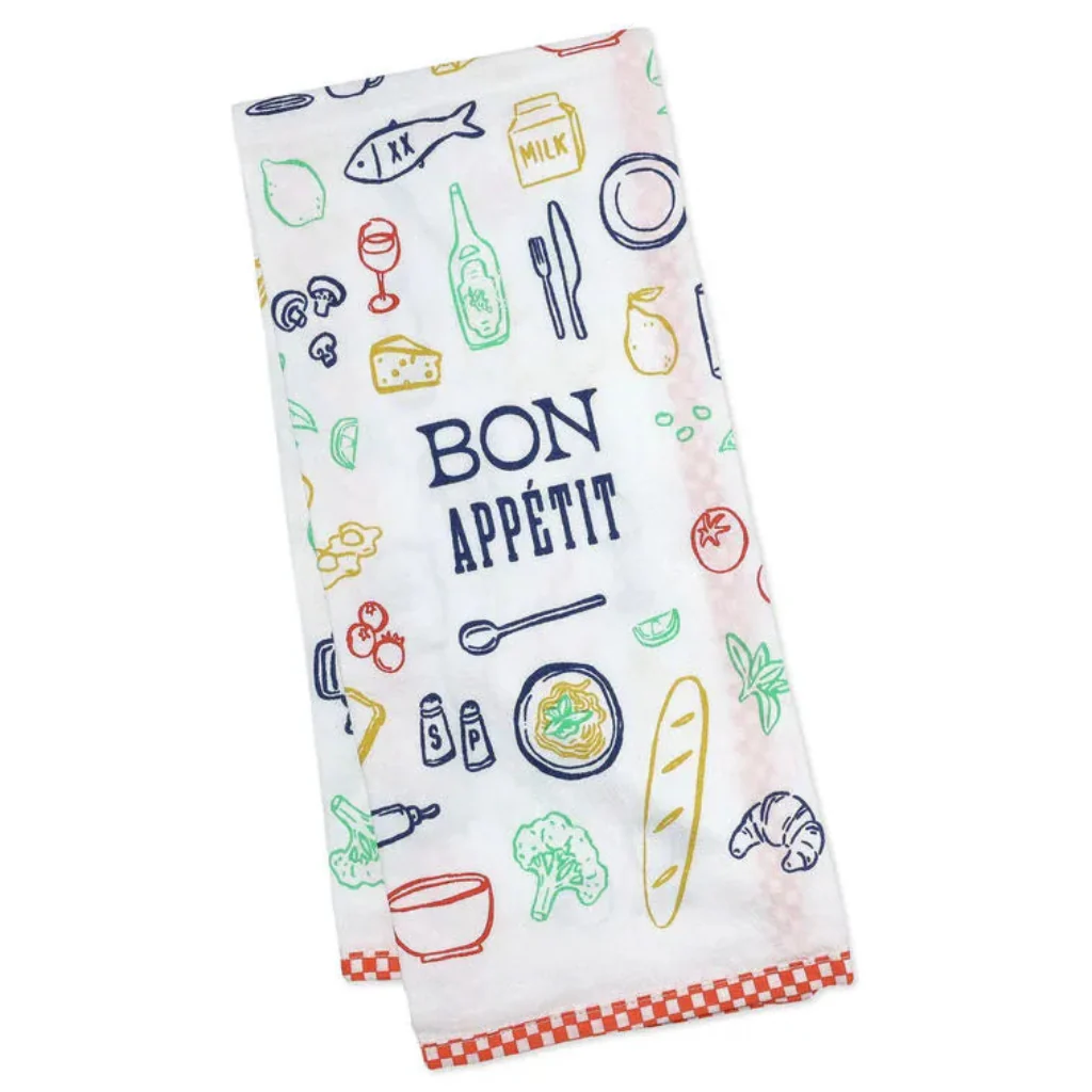 Hallmark : Bon Appétit Food Icons Tea Towel, 18x24 - Image 3