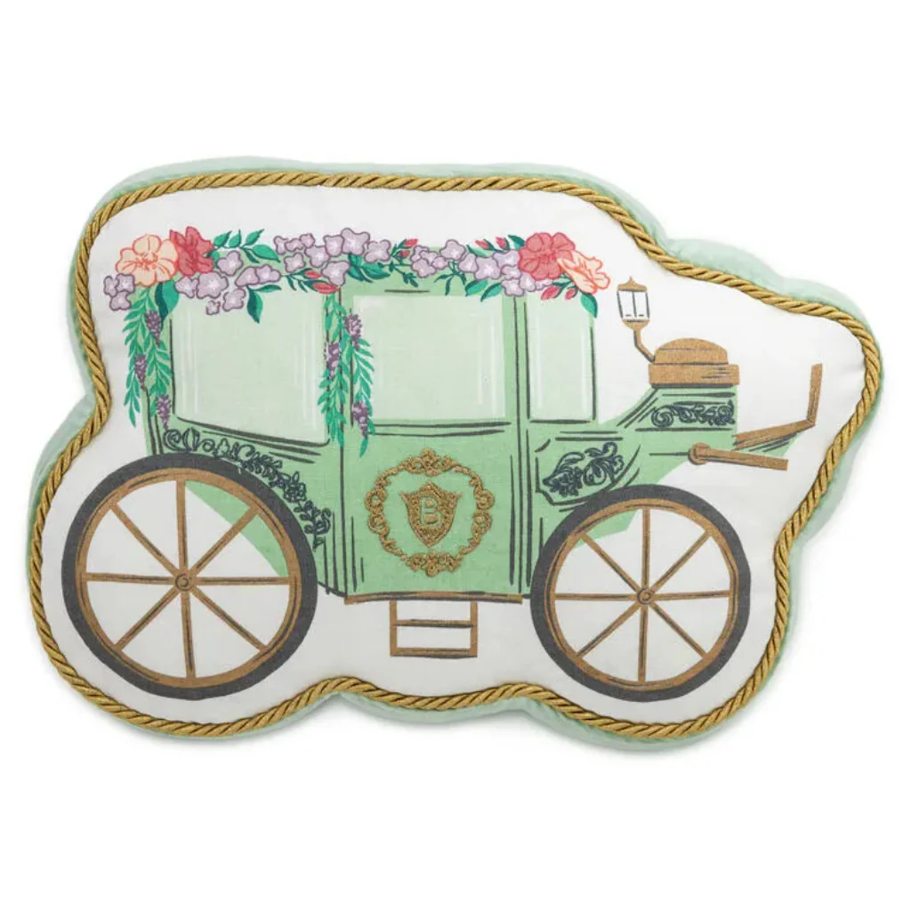 Hallmark : Bridgerton Green Carriage Shaped Throw Pillow - Image 4