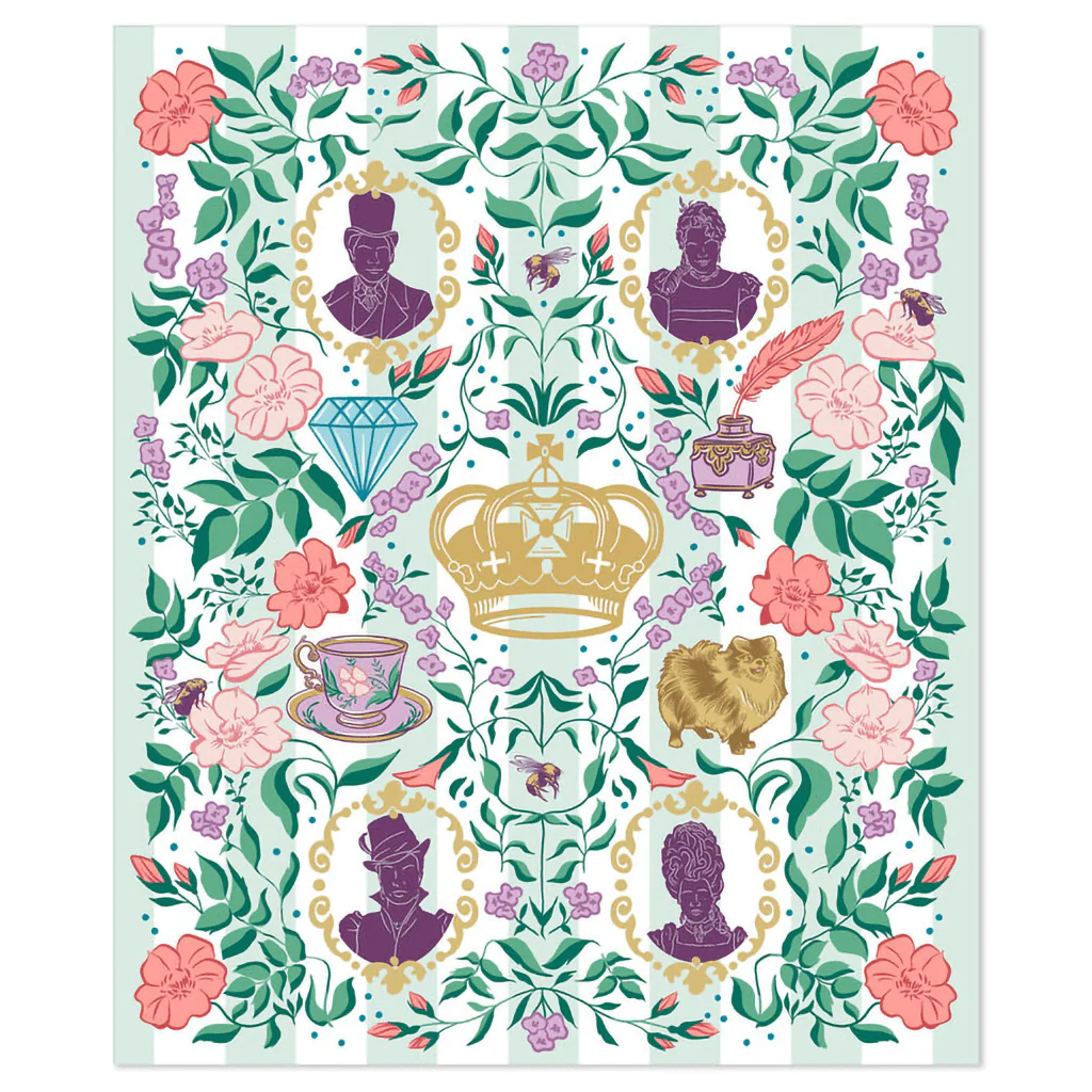 Hallmark : Bridgerton Ton Silhouettes on Floral Blanket, 50x60 - Image 5