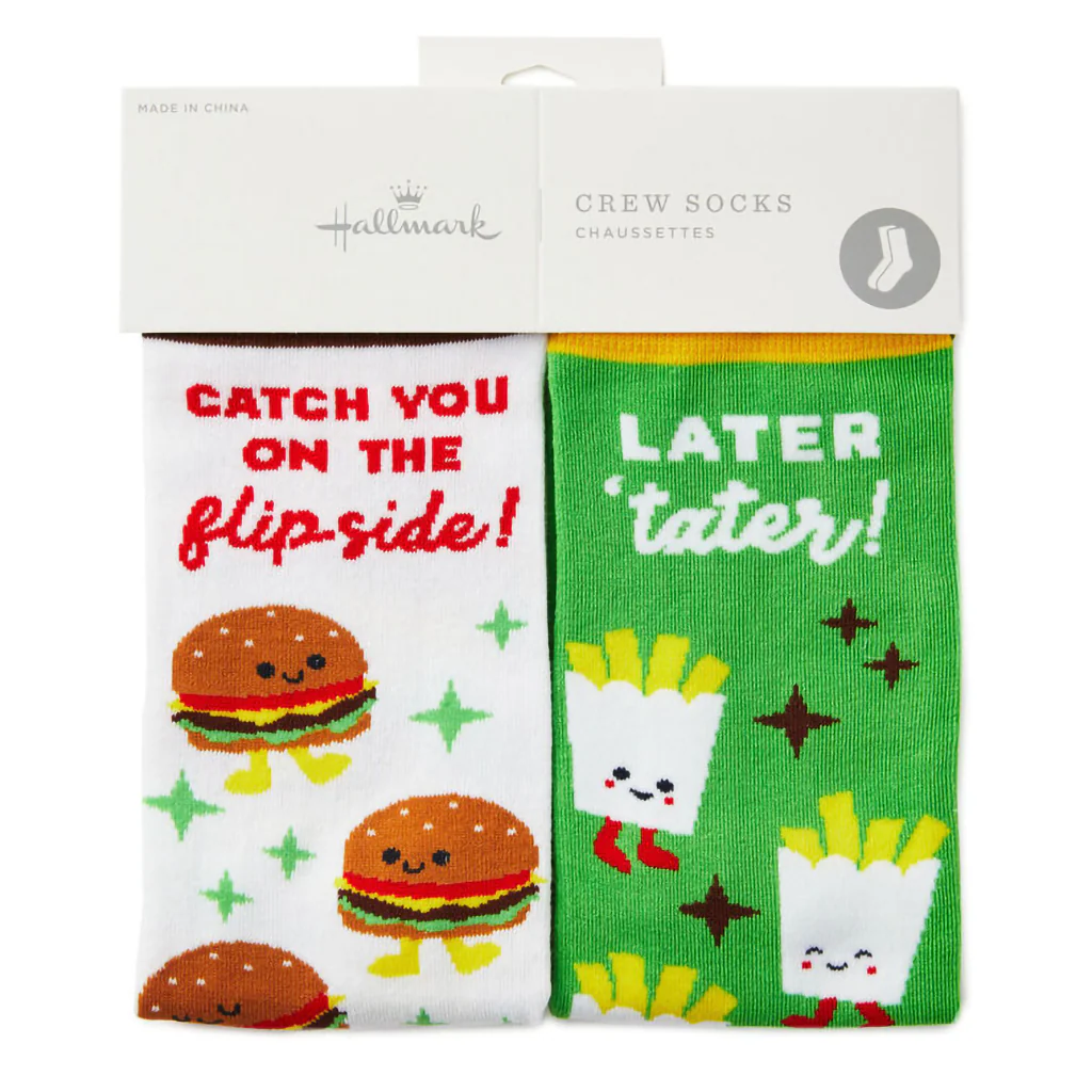 Hallmark : Burger and Fries Better Together Funny Crew Socks - Image 2