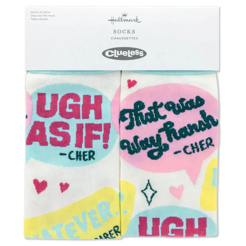 Hallmark : Clueless Cher and Amber Quotes Novelty Crew Socks