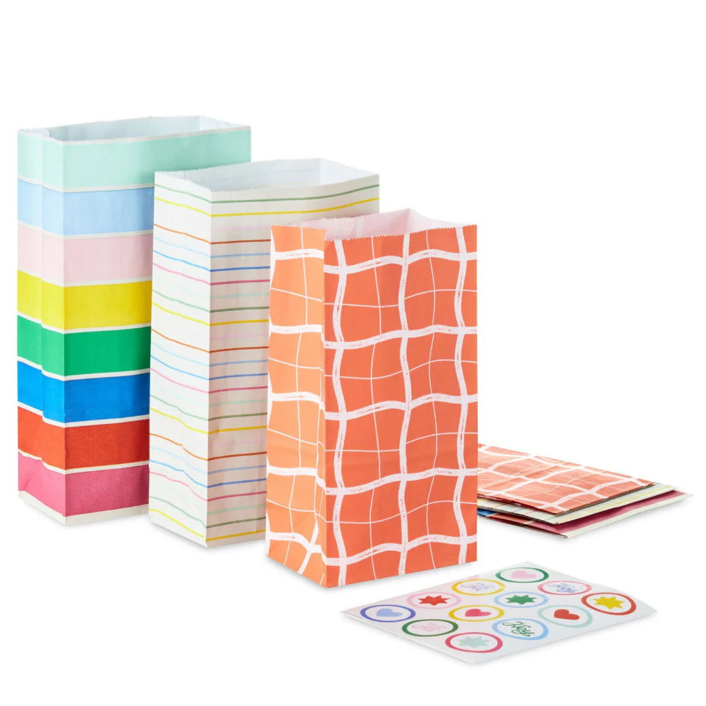 Hallmark : Colorful 6-Pack Assortment Paper Goodie Bags With Stickers