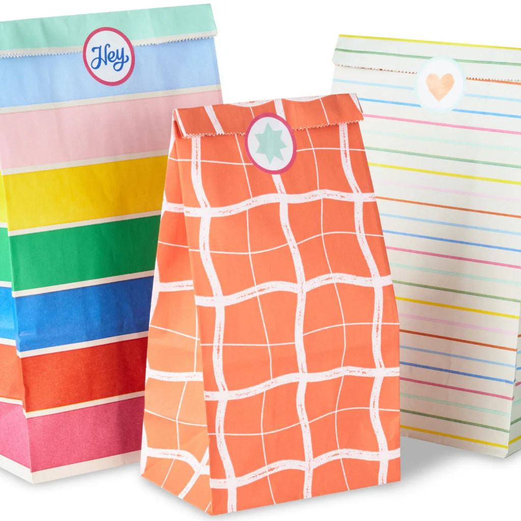 Hallmark : Colorful 6-Pack Assortment Paper Goodie Bags With Stickers - Image 2